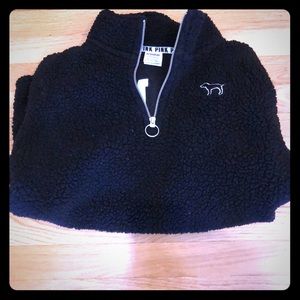 Black Victoria secret  Pink Sherpa sweatshirtXS